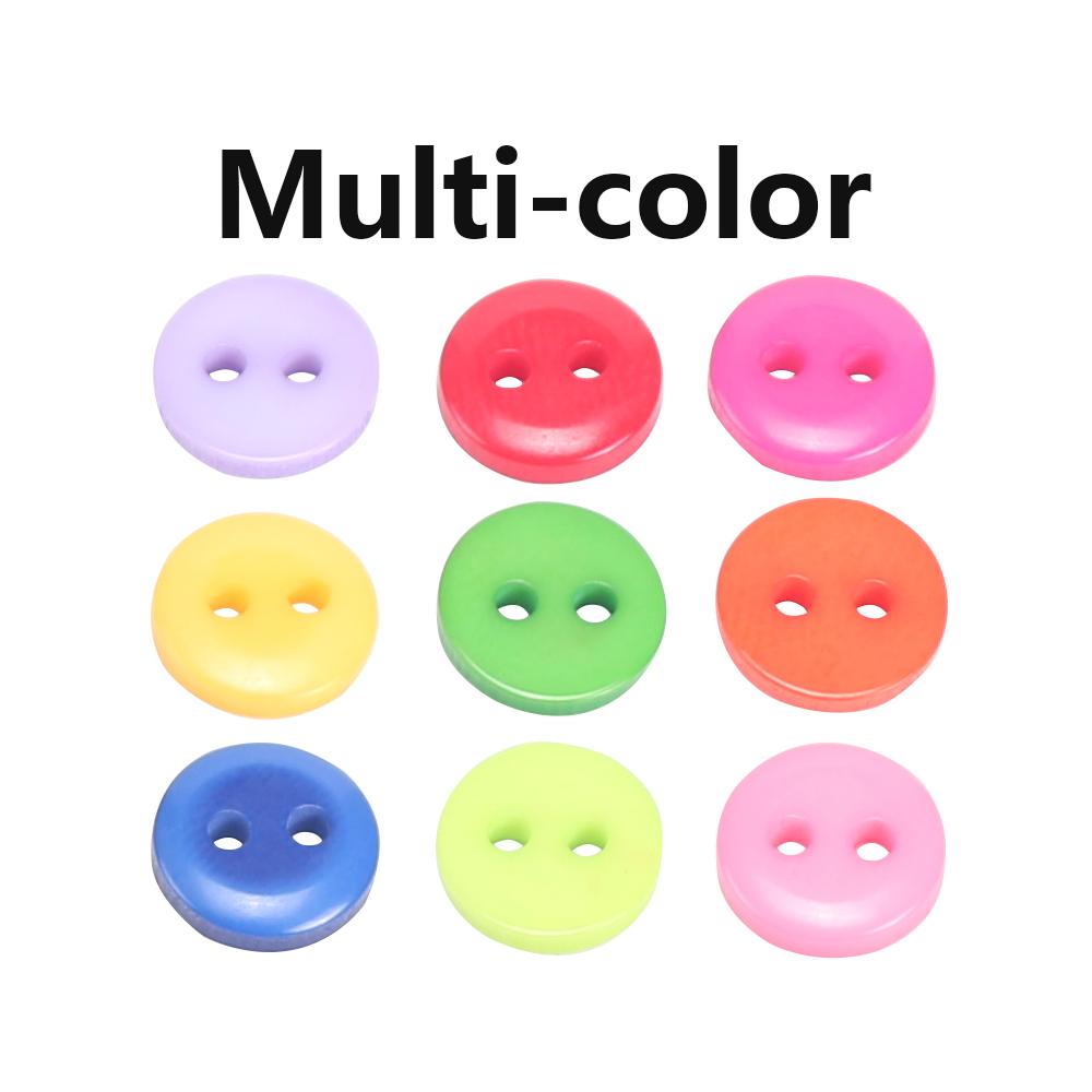 200ps 9mm Clothing Round Button, Candy Color Resin Fancy Decoration Button, DIY Handmade Creative Painting Material Button Set