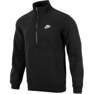 Logolu Baskılı Dik Yaka Düz Kazak Amerikan Tarzı Uzun Kollu Erkek Sweatshirt Siyah DD4733-011