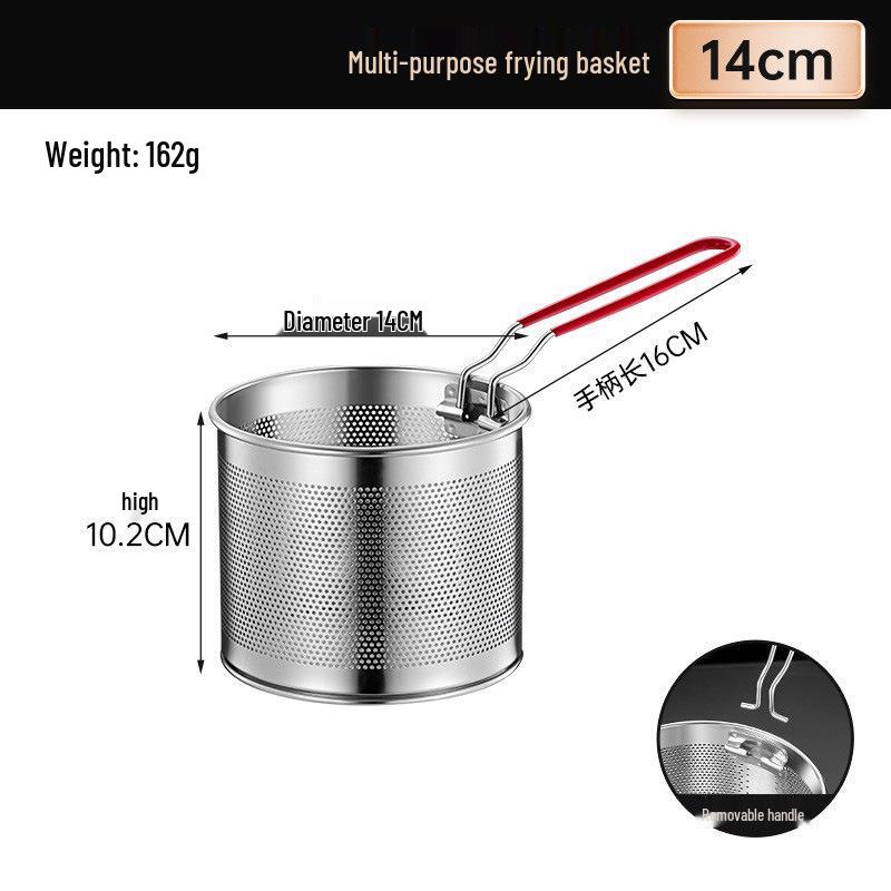 Stainless Steel Frying Skimmer Basket and Noodle Ladle Filter Net