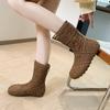 Summer Women's Shoes 6cm Heightening Hole Boots Retro Hollow Martin Boots Women's Lace Breathable Thin Short Boots Cool Boots