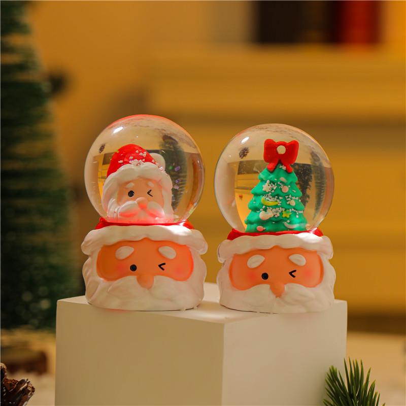 Seven-Color Luminous Christmas Cartoon Glass Ball Ornament - Children's Gift