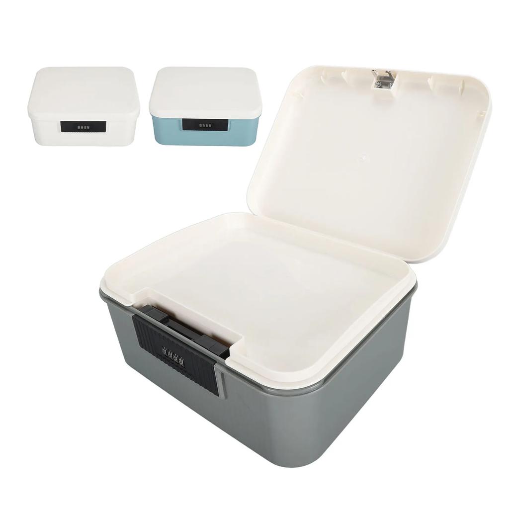 9L Capacity Lockable Storage Trunk Lockable Storage Trunk for Files Document Organizer Double Layer Password Storage Locking Box