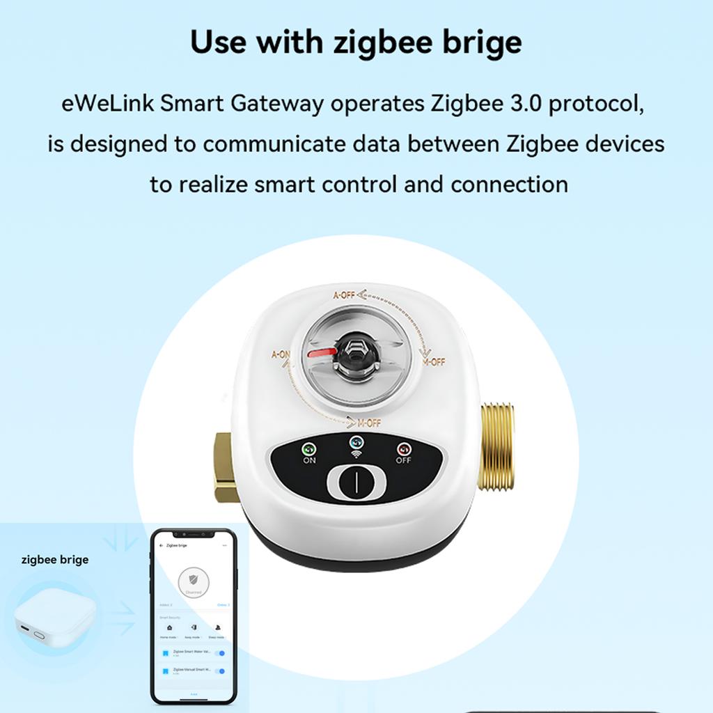 EWeLink ZigBee Watervalve Automatic Switch Intelligent Ballvalve IP65 Waterproof Rating Wireless