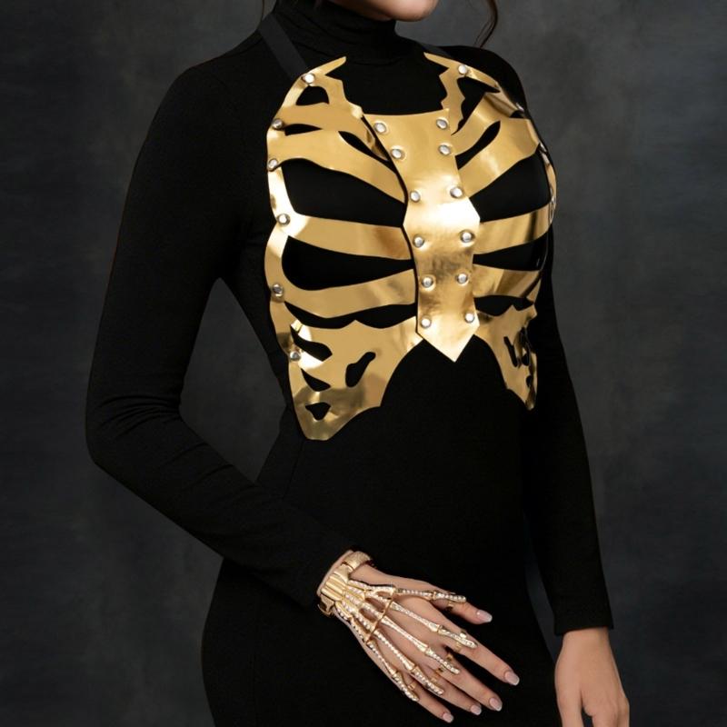 Leather Skeleton Handmade Bone Jewelry Secure Closure Design For Cosplay Event And Gothic Fashion
