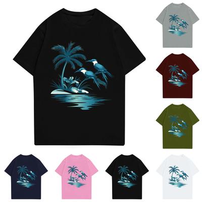 Men's Stand Collar Short Sleeve Shirt Loose Leisure Holiday Shirt Man