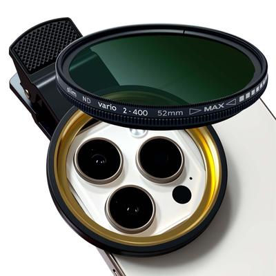 52mm ND telefonní objektivový filtr pro iPhone Samsung a další Neutrální hustota pro snížení světla a Clip-on 2-400 16, 15, 14, 13, 12, 11, BLU, Motorola,