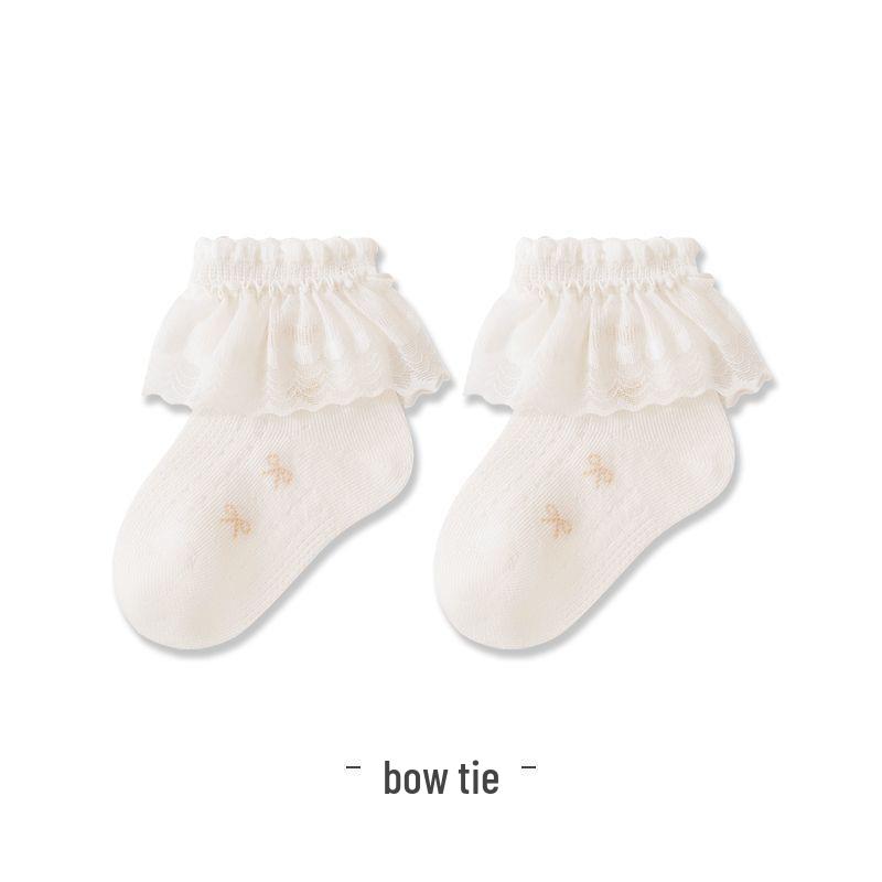 Spring & Summer Lace Mid-Calf Baby Socks - Seamless Mesh Dance Style for Girls