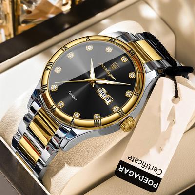 Top Helt Ny Herreur Dobbelt Kalender Lysende Kvarts Diamantur