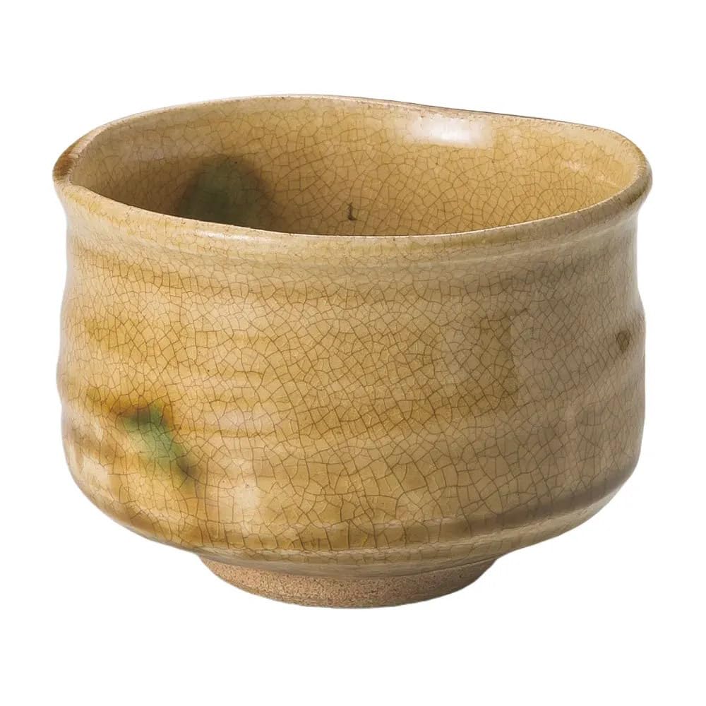 Akazu Ware Yellow Seto Matcha Bowl (Glazed)  Matcha Bowl [12×8cm]