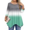 Dámská trička s 3/4 rukávem plus size, tunikové topy s kulatým výstřihem, základní volný střih, trička L-5XL