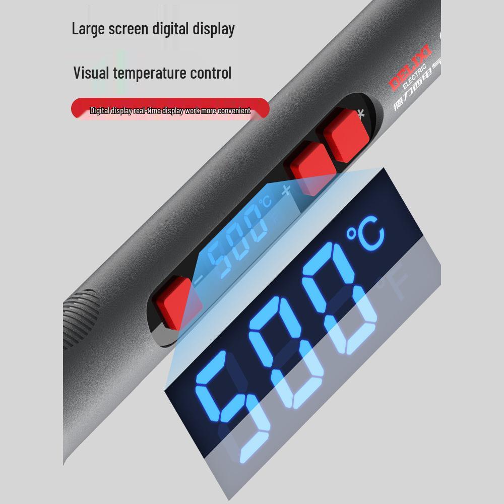 DELIXI Professional Digital Soldering Iron - High Power, Household Repair Tool with Display