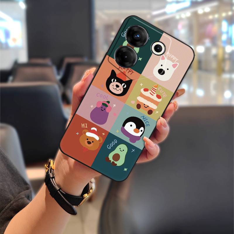 Silicone Durable Phone Case For Tecno Camon20 Pro 5G/CK8n Full Wrap Phone Pouch Cartoon Fashion Design Back Cover Cute
