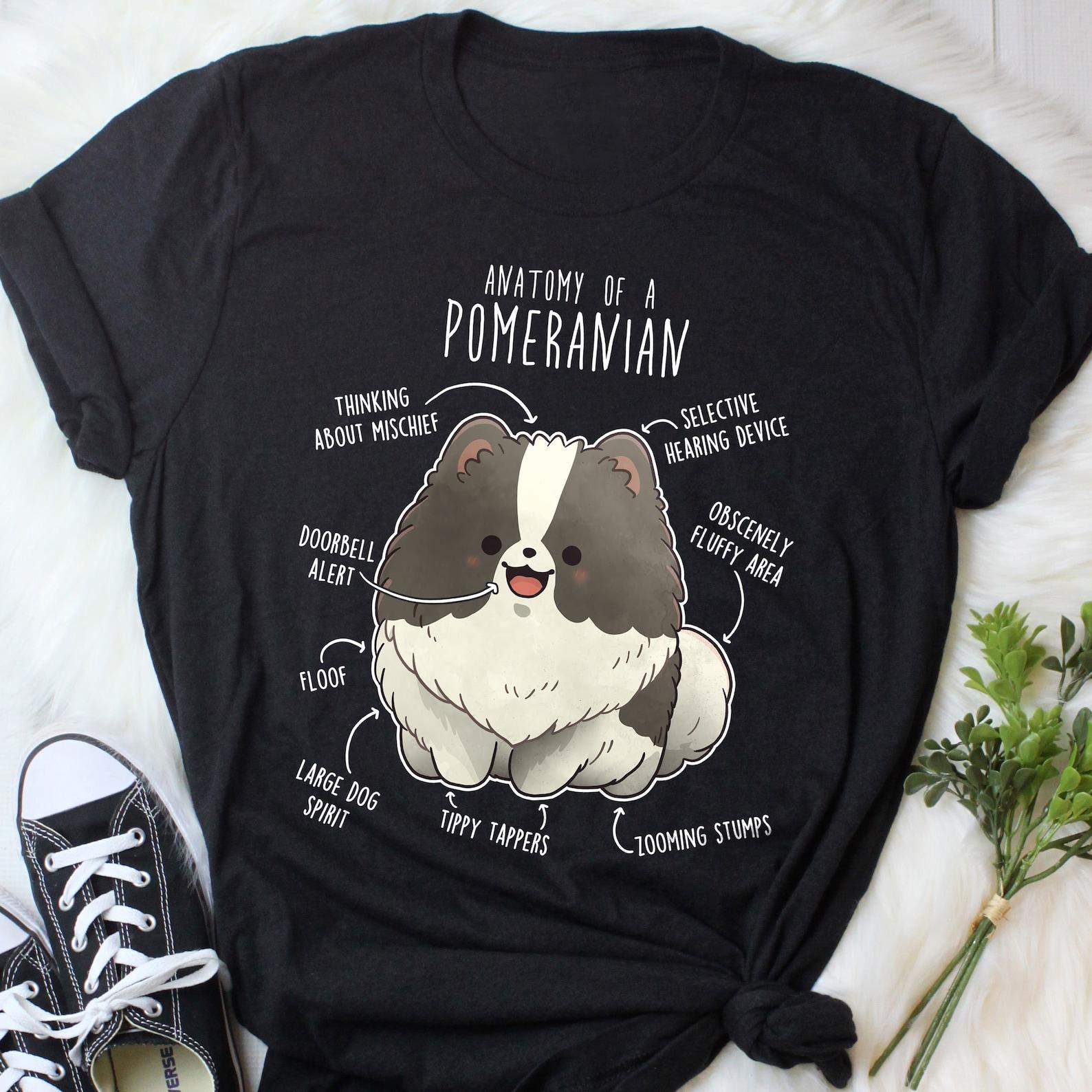 Parti Pomeranian Shirt, , Funny Dog Lover Gift, Cute Pom T-shirt, Black and White Pomeranian Tshirt, Pet Tee Pomeranian Mom Dog Dad 100