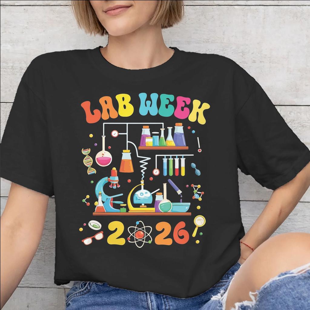 Printed Lab Crew Lab Week 2026 T Shirt for Unisex Unisex 100 Cotton Tshirts Short Sleeve Clothes