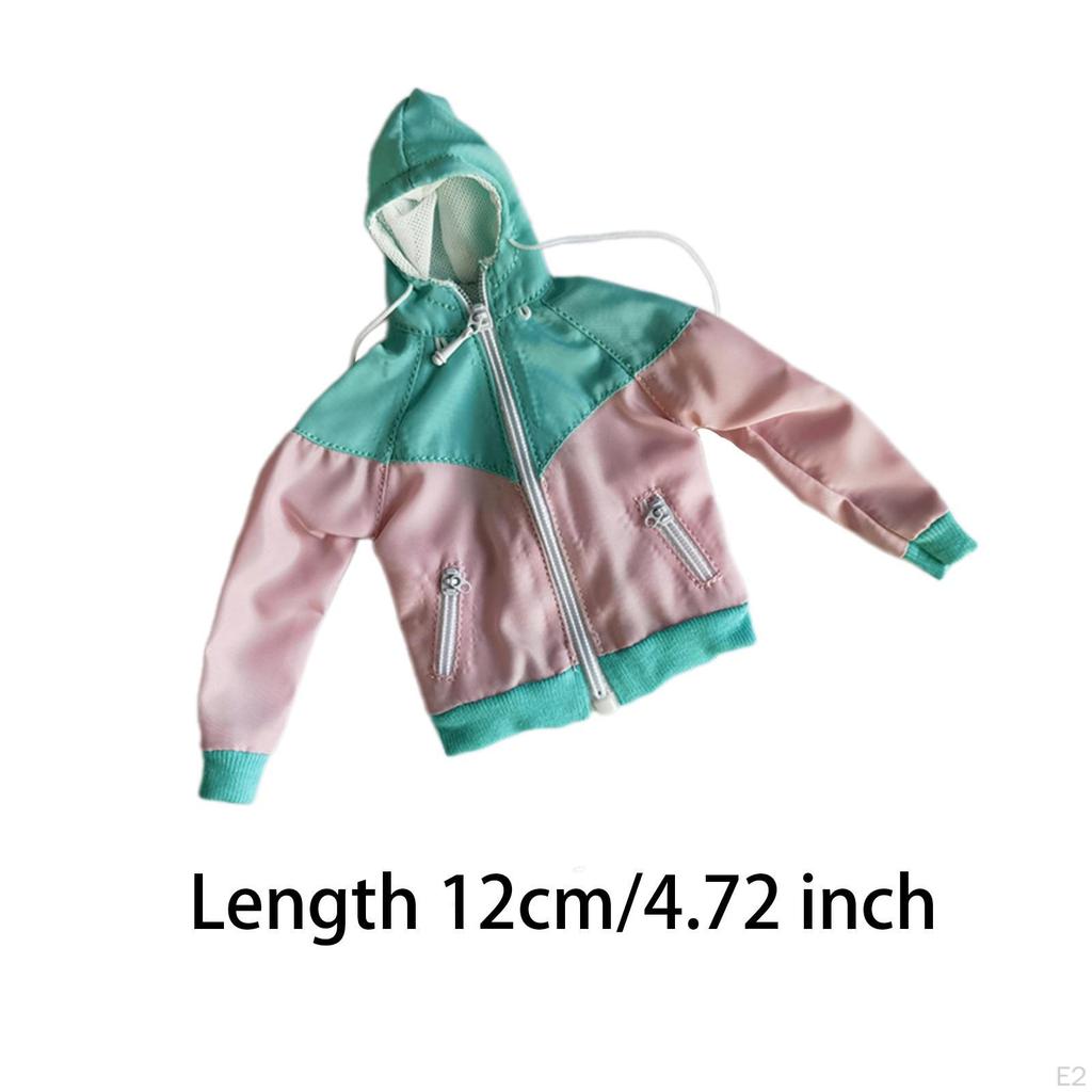 1/6 Female Doll Clothes Action Figures Hooded Jacket Handmade Sturdy Mini Costume for 12''