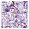 60 Coquette Minimalist Cartoon Purple Transparent Waterproof Stickers for Journaling, Stationery, Water Bottles, and Computers.