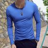 Lässiges T-Shirt mit O-Ausschnitt, langen Ärmeln und schlankem Schnitt, Sportoberteil für Outdoor