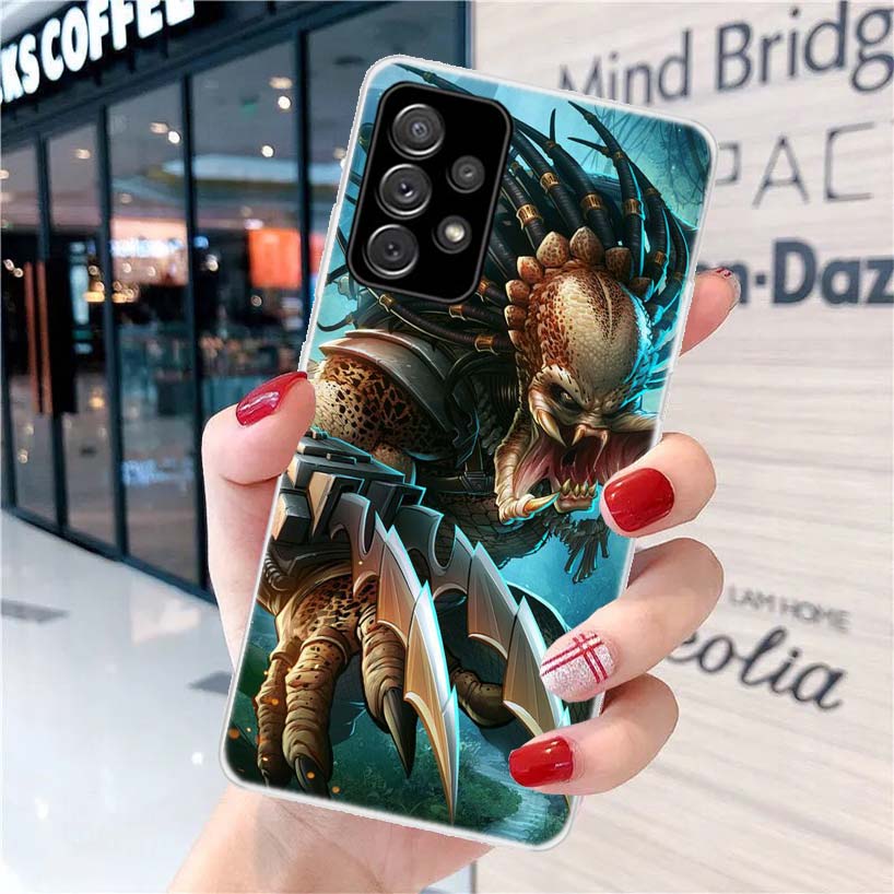 Alien Vs Predator Painted Phone Case For Samsung Galaxy A12 A22 A32 A52 A72 A02S A51 A50S A71 A70 A31 A20S Note 20 Ultra S10 A10