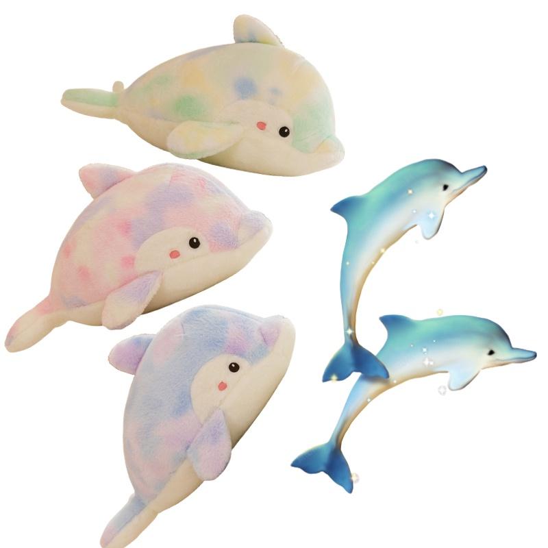 Camouflage Dolphin Plush Toy Stuffed Animal Pillow Gift For Kids, 80cm