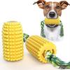Hot Sale Durable Corn Shaped TPR Dog Toothbrush Teeth Cleaning Toys Pet Chew Squeaky Toy