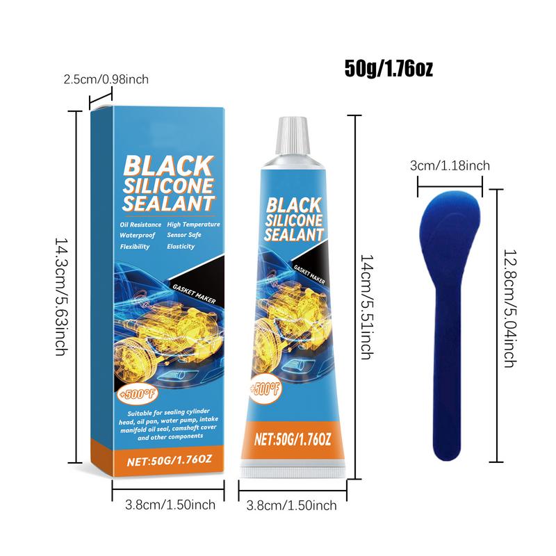 Motor Siyah Sızdırmazlık Maddesi 50g Conta Yapıcı Su Geçirmez Siyah Sızdırmazlık Maddesi Metal Cam Seramik Yüksek Sıcaklığa Dayanıklı Sızdırmazlık Maddesi Vana İçin