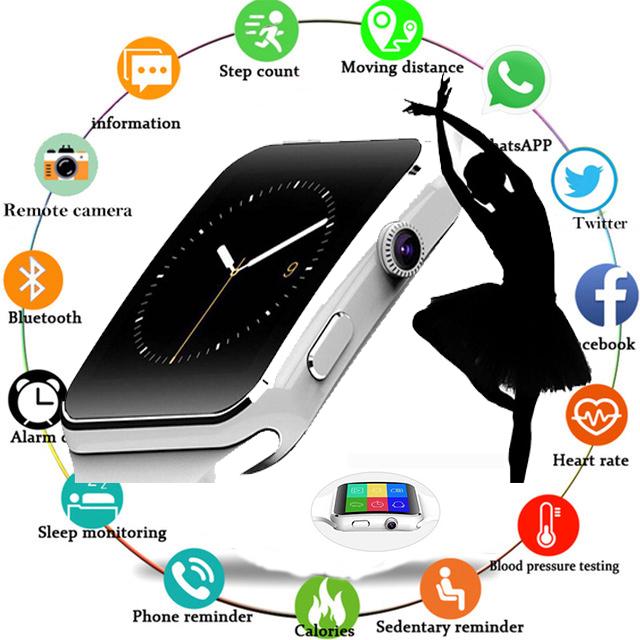 

Новое прибытие X6 смарт-часы с камерой сенсорный экран поддержка SIM-карт Bluetooth смарт-часы