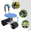 Sgabello da Giardino a Rotelle, Sedile da Lavoro con 4 Ruote, Carrello Sedile Stabile e Robusto, Altezza e Direzione Regolabili, Ginocchiere per Giardinaggio