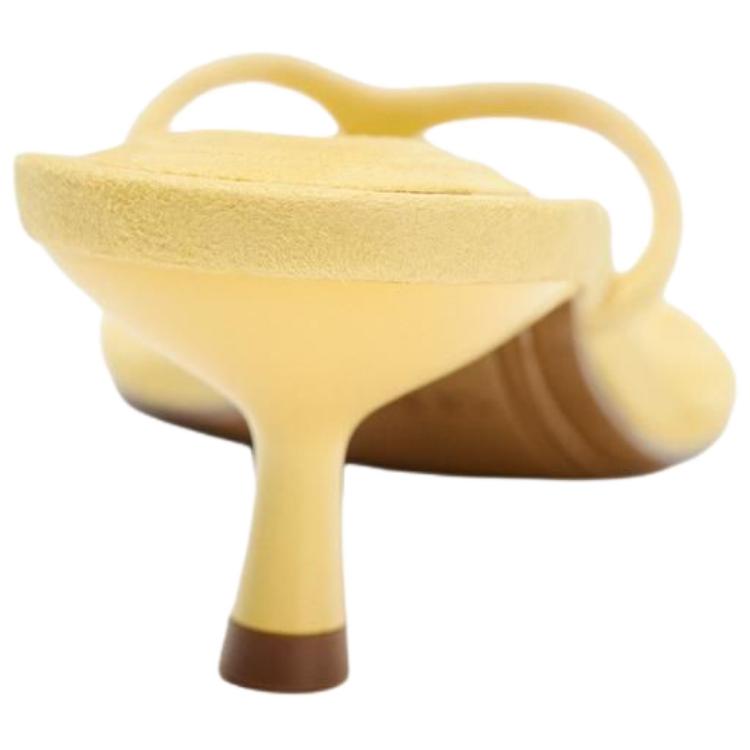 Zara Fashionable Open-Toe Anti-Rubbing Flip-Flops Women Footwear Yellow 2805610300