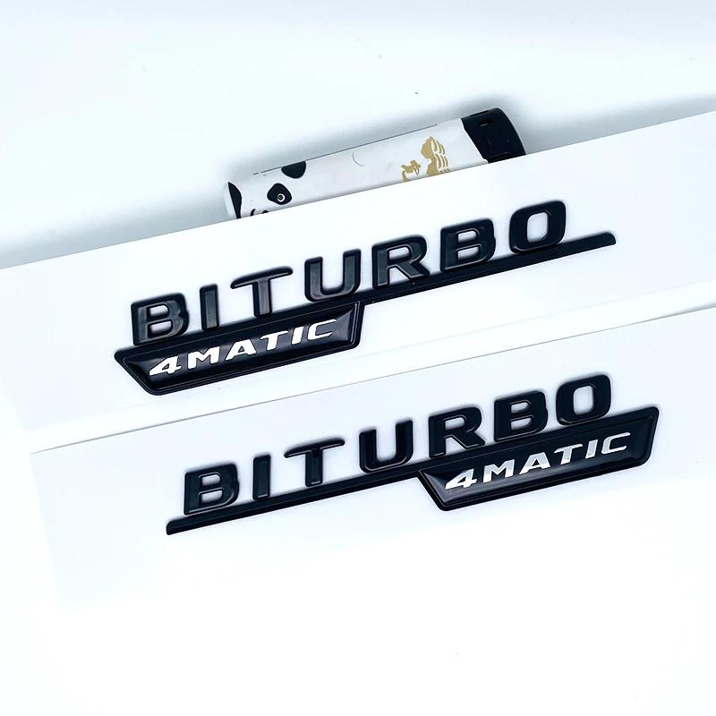 3D Flat Fo Turbo BITURBO V8 BITURBO 4MATIC 4MATIC+ V8 V12 BITURBO Plus Emblem for Benz GT Car Fender Side Sticker