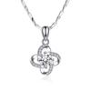Min Yue 999 Sterling Silver Four-Leaf Clover Diamond Pendant Necklace for Women - Fashionable Light Luxury Design