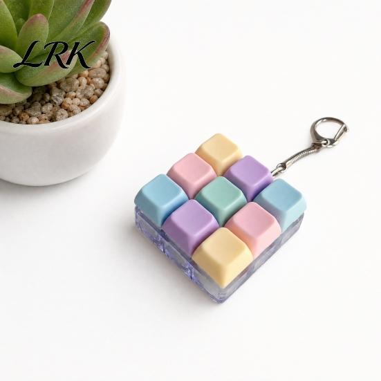 Sensory Keyboard Toy 2/3/4/9-Keys Fidget Toy, Stress Relief Push Button Finger LED Light-up Keychain Clicker Mechanical