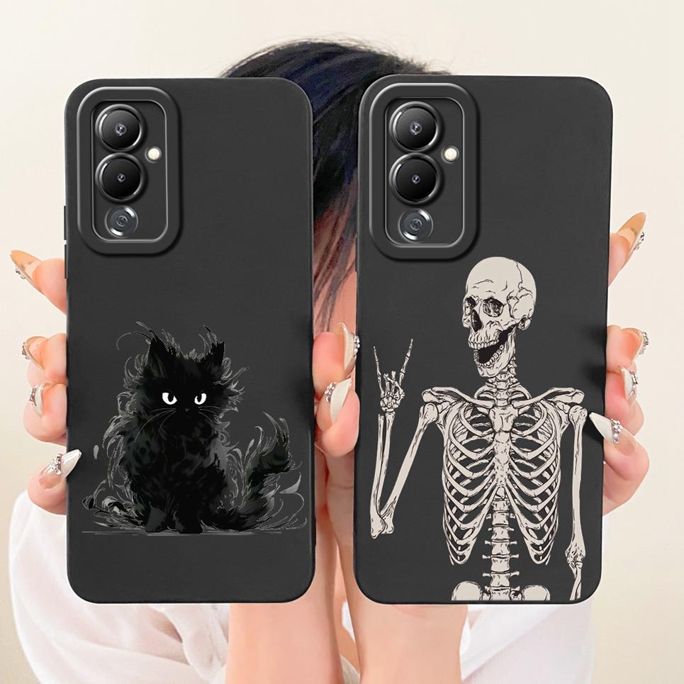 Cat Chinese Loogn Dragon Cartoon Painting Casing For Tecno Pova 4 4Pro Pova4 Pro Soft Matte Silicone Phone Case On LG7n LG8n