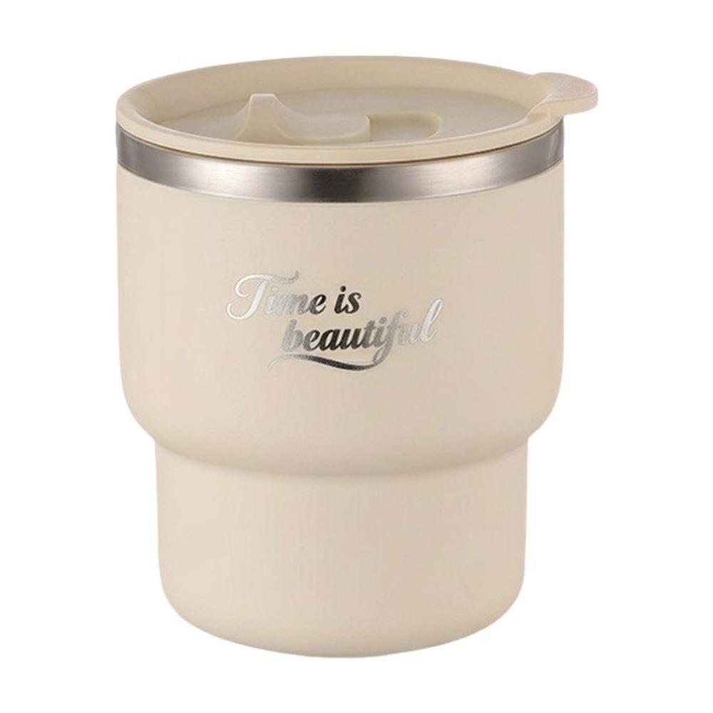 

Stainless Steel Insulated Coffee Cup Portable Water Cup Modern Simplicity Double Wall Mug Gift бежевый