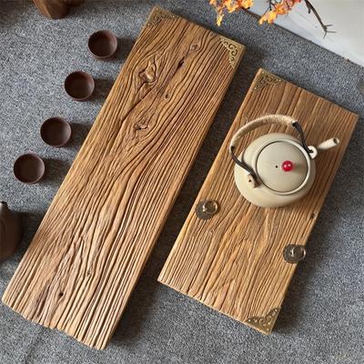 Natural Elm Wood Dry Tea Tray - Traditional Chinese Style Rectangular Solid Wood Tea Serving Board for Tea Lovers