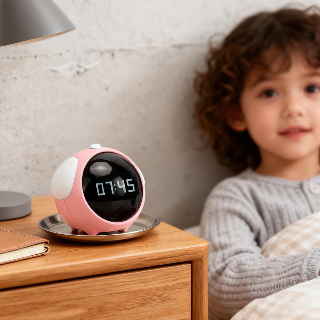 Kids Alarm Clock   Brightness Night Light Voice Activated Wake Up Alarm Clock Toy for Toddlers Students Boys Girls