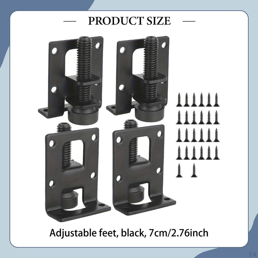 4 Furniture Leveling Feet with Screw, Heavy Duty, Multi-Purpose, Adjustable, for Sofa, Bed, Bench,