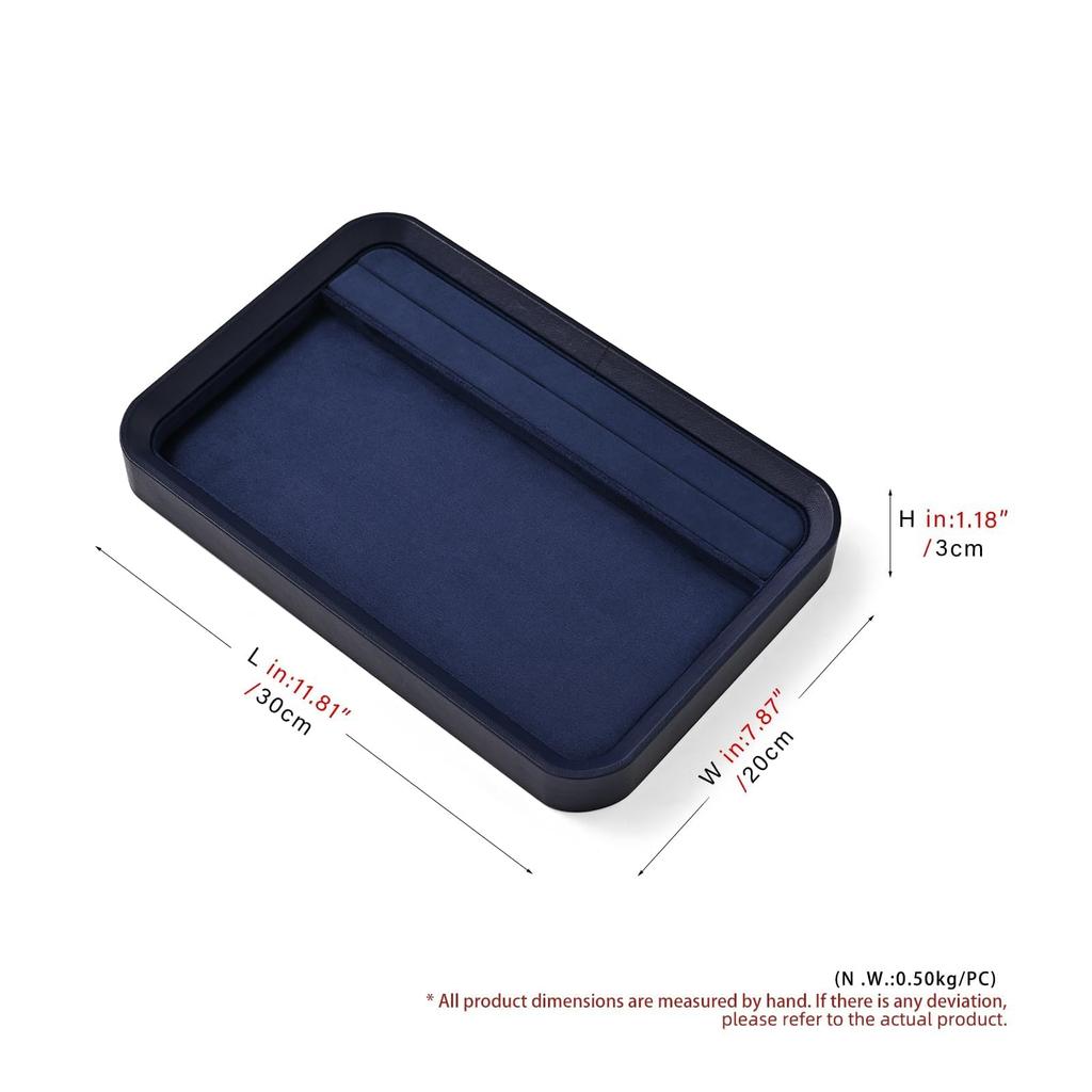 Oirlv Jewelry Tray with Ring PU for Commercial Home Qualified Invoice P21602 Grooves, Leather, Watches, Bangles, Necklaces, Storage, Display,