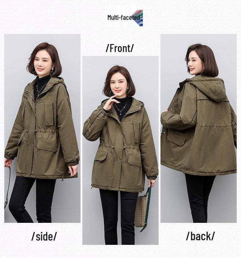Parka Mi-Long pour Femme - Hiver 2024 Coupe Ample Tendance Manteau en Coton Doublé Polaire