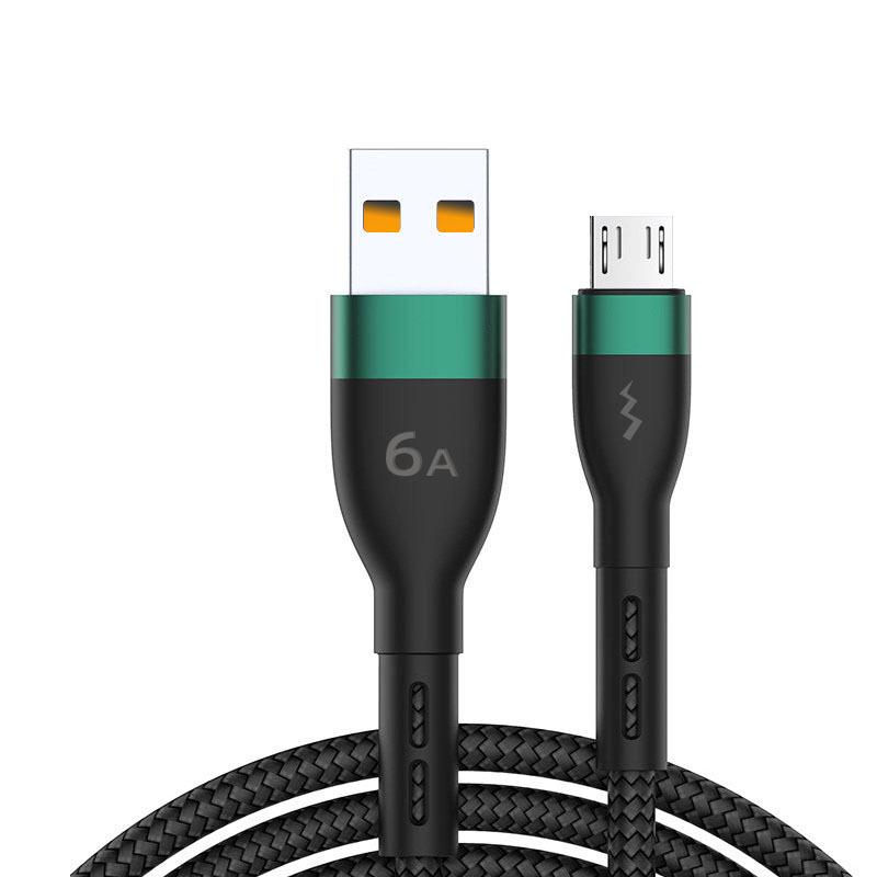 2m Nylon Braided Android 6A Fast Charging Micro USB Cable