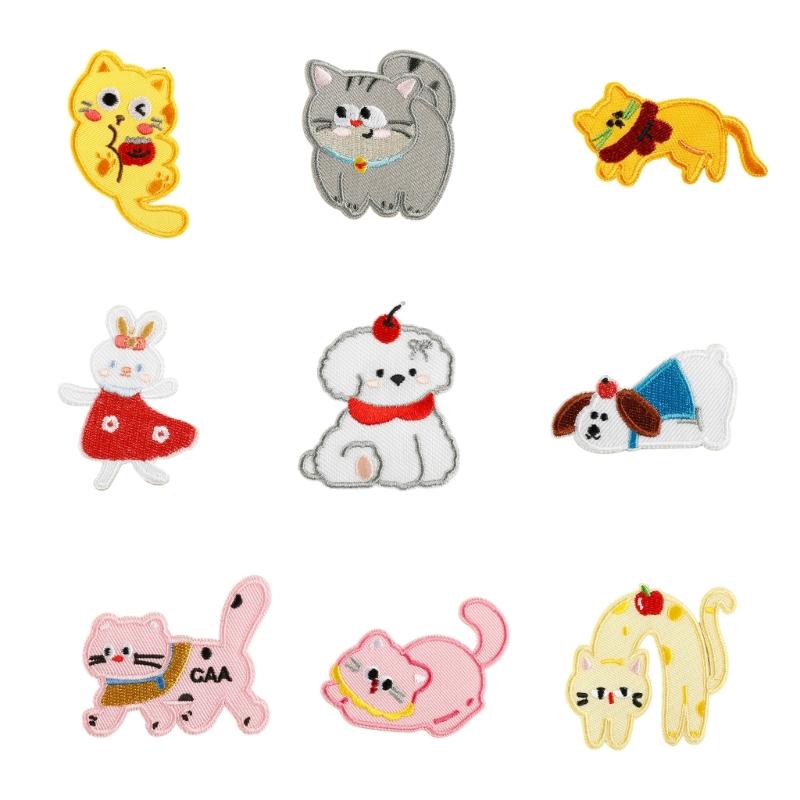 

9 Pcs Rabbit Embroidered Patches Cartoon Cats Sewing Patches Iron On Patches Applique Patches Sew On Patches for Jeans 1