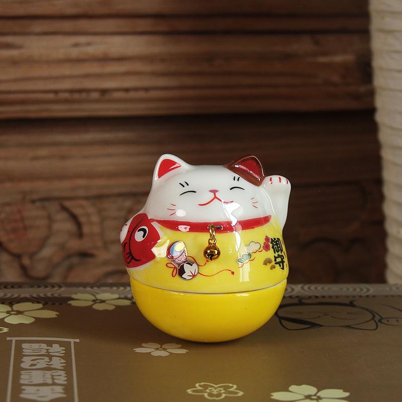Японская керамическая фигурка Манеки-неко, Счастливый кот, Качающаяся фигурка, Декоративное украшение для спальни, гостиной, рабочего стола