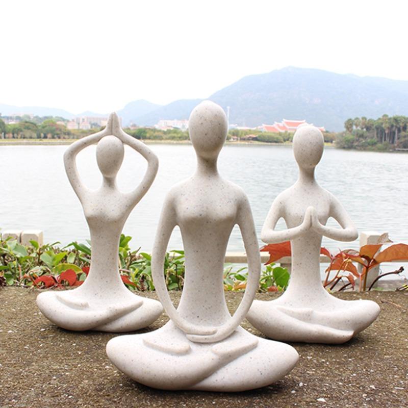 Harz Yoga Pose Mädchen Figur, Kreativer und Schlichter Stil Heimdekoration, Figurenstatue Ausstellung