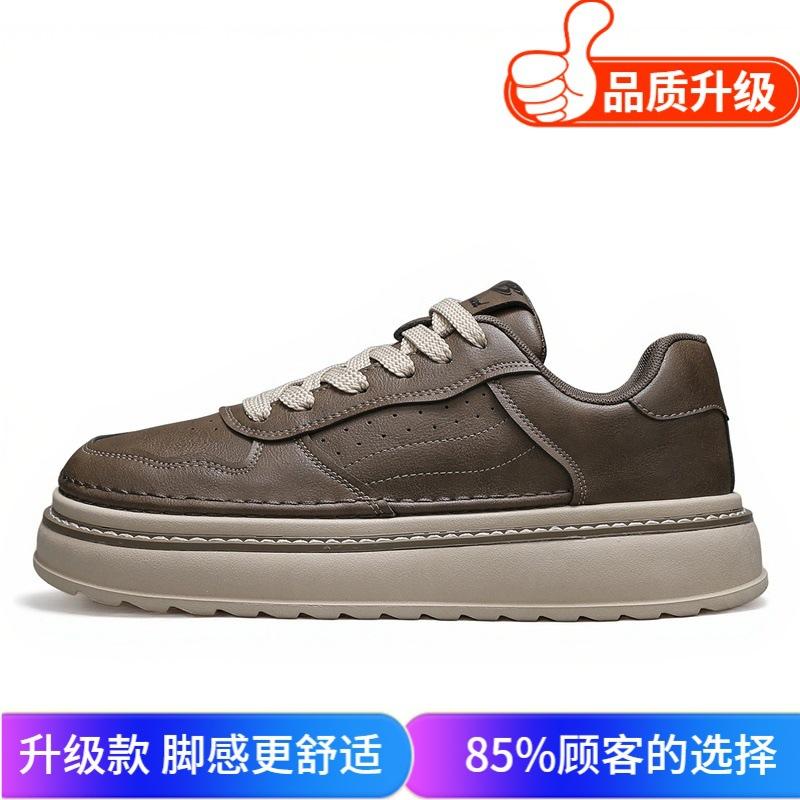 Autumn new youth retro leather casual shoes platform heightening board shoes