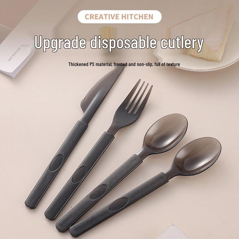 ZISIZ Individually Packaged Disposable Plastic Spoon and Fork