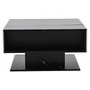 Mesa de Centro 80*75*40cm com Elevação Hidráulica, Mesa de Sofá de Alto Brilho, Mesa de Sala de Estar com Armazenamento, Mesa Lateral Ergonômica para Sala de Estar, Preta