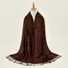 New Cashew Flower Embroidered Ethnic Style Polyester Long Scarf Classic Versatile Jacquard Tassel Women's Shawl Scarf