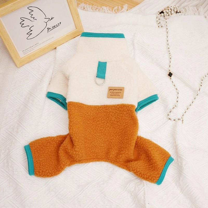 

Dog Coat with Harness Winter Dog Clothes Chihuahua French Bulldog Clothing Thin Jacket Fleece Jumpsuit Dog Costumes Puppy Coat S жовтий