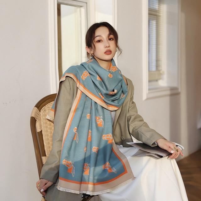 Horse Unisex Luxury Scarf Fashion Warm Perfect Gift High-Grade Winter Elegant Neckwear Shawl Horse Unisex Luxury Scarf Fashion Warm Perfect Gift High-Grade Winter Elegant Neckwear Shawl