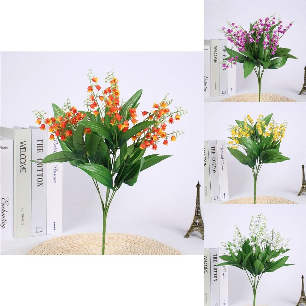Beautifully Crafted 7 Branch Fake Lily Of The Valley Bouquet For Luxurious Event Decoration