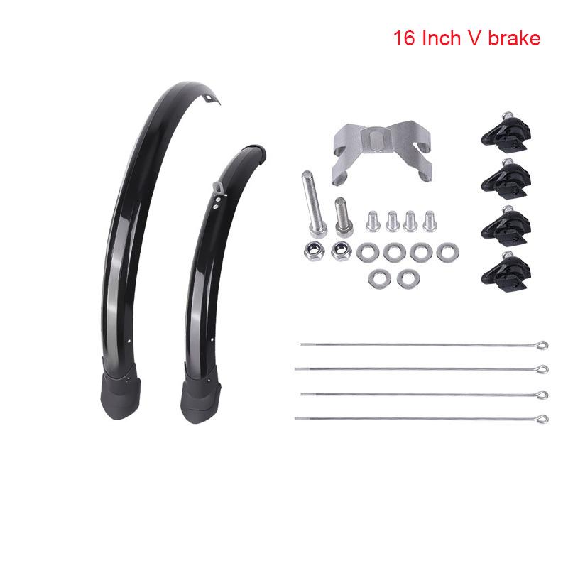 16 20 inch Aripi biciclete 2 buc față spate Apărător de noroi dublu bracing mărime reglabilă aripi biciclete pentru biciclete pliabile cromate